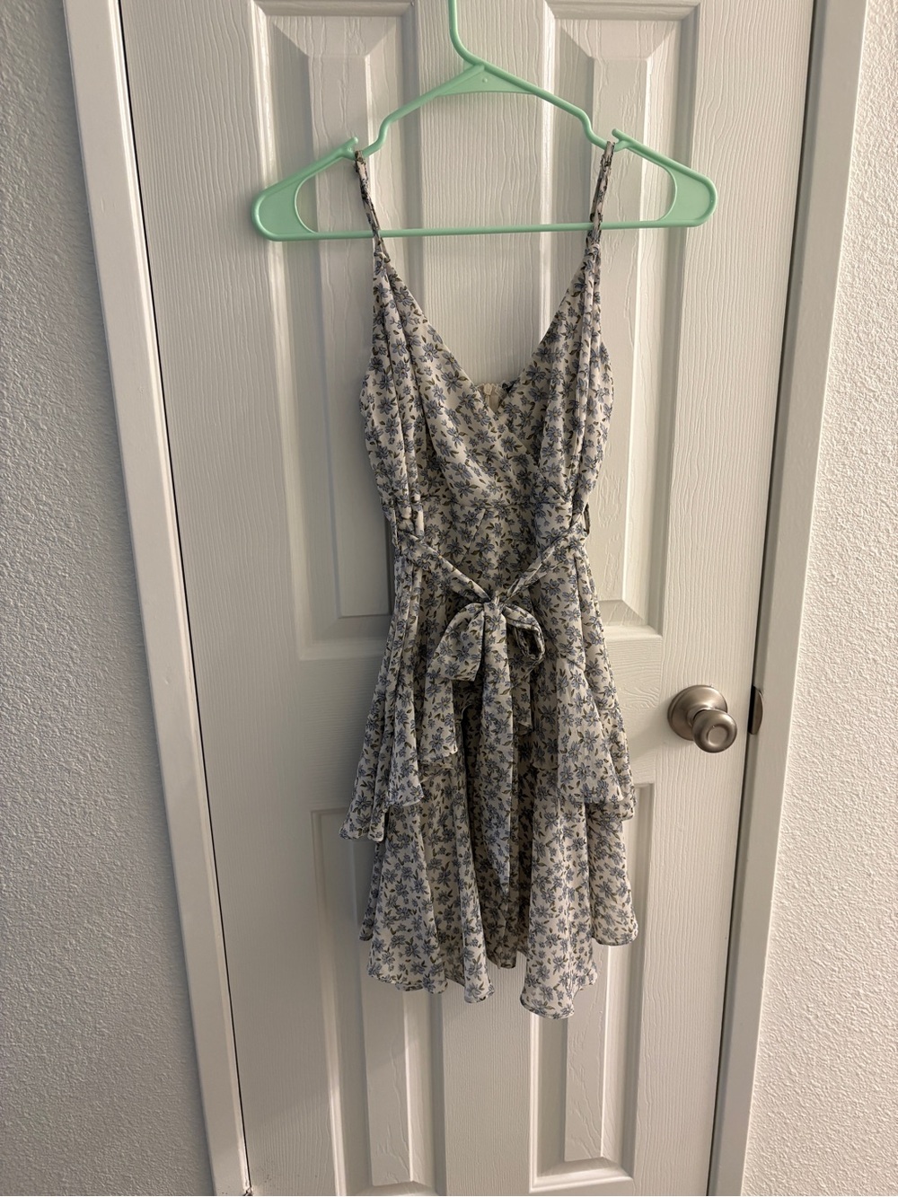 Papermoon White and Blue Floral Mini Dress